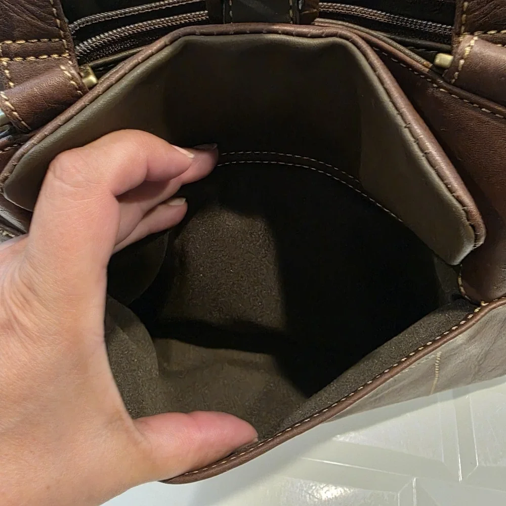 Rolfs Brown Genuine Leather Women's Satchel Handbag Vintage 90's Brand